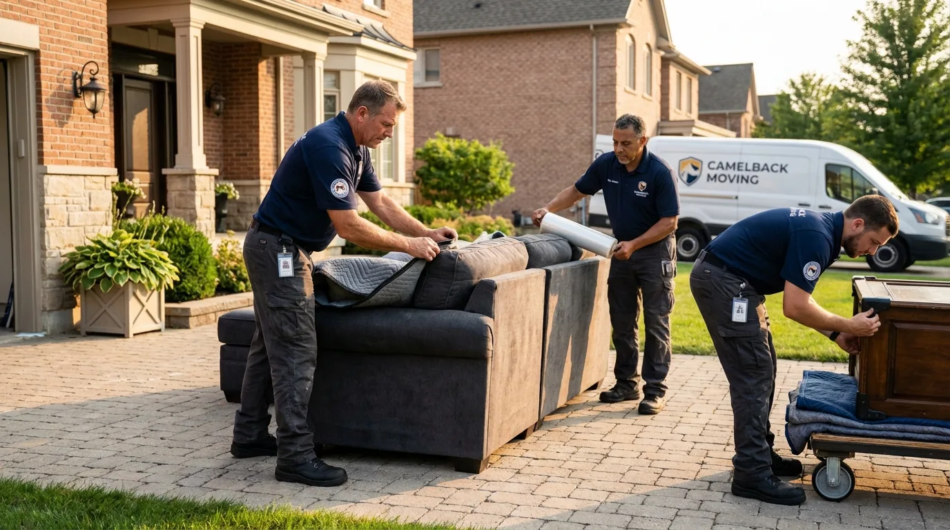 Large estate moving crew wrapping furniture in Boqueron, PR